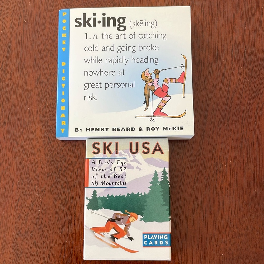 Ski themed bundle- book & playing cards